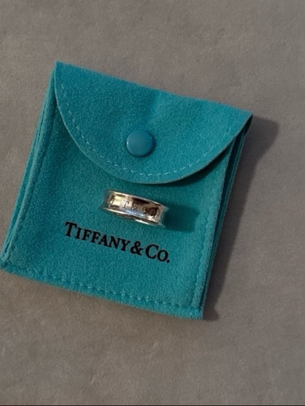 Tiffany & Co. 1837 Sterling Silver .925 Ring Band Size 6 with Tiffany Blue Pouch